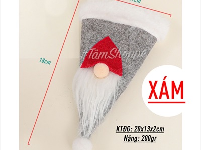 Nón Noel thần lùn mini Decor bàn tiệc ĐK 10cm [Vải nỉ - Nhiều màu] NON-X-10